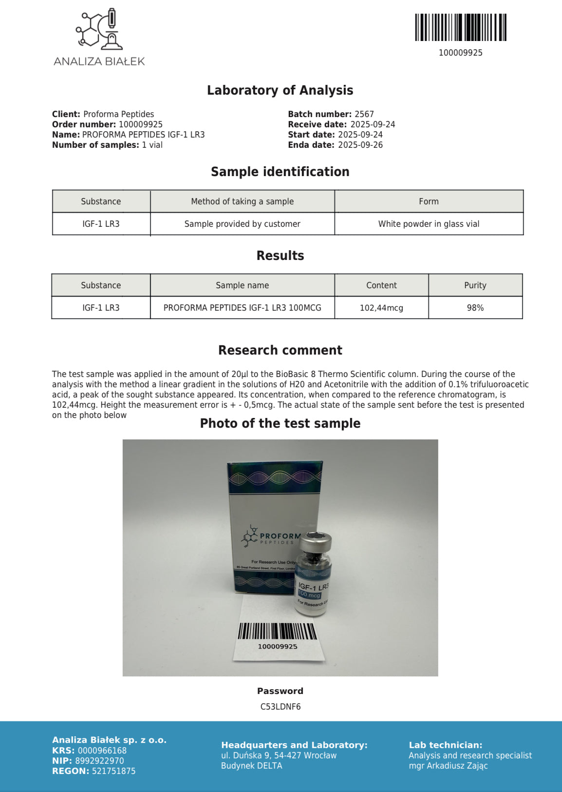IGF-1 LR3 (10x100mcg)